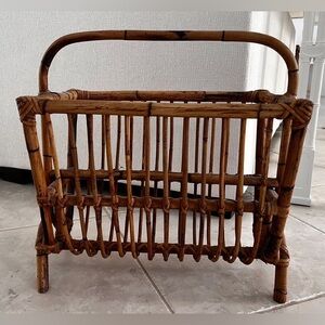 Vintage Bamboo Magazine Rack